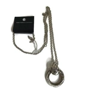38" New York & Company Silver Tone Chain Necklace